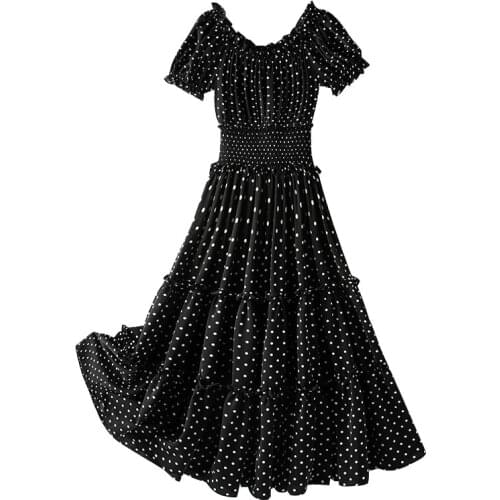 2021 Summer New Arrival Nice Quality Plus Size Polka Dot Print Chiffon Dress Woman