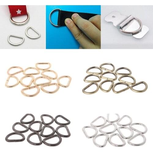 10pcs /set Metal Non-Welded D Ring Adjustable Buckle For Backpacks Straps shoes Bags Cat Dog Collar Dee Buckles DIY Accessory