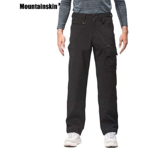 Mountainskin Men Winter Hiking Fleece Loose Pants Windproof Outdoor Camping Skiing Trekking Sport Breathable Warm Trousers VA870
