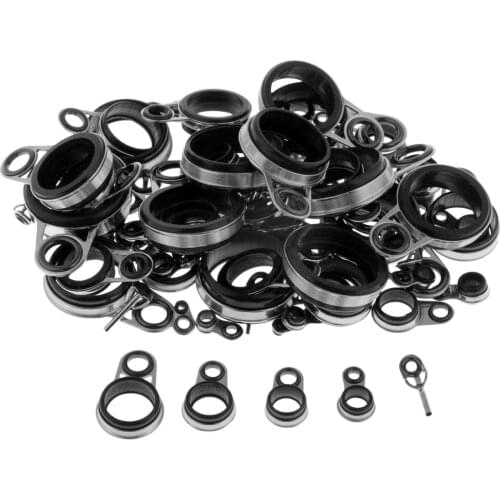 78pcs Fishing Rod Guides Top Tips Repair Ceramics Ring Telescopic Rod Guides