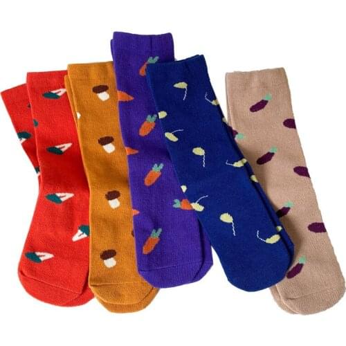 5 Pairs/lot Kids Socks 2021 Spring Summer Cartoon Pattern Childrens Long Socks Korean Fashion Baby Boys Girls Cotton Socks