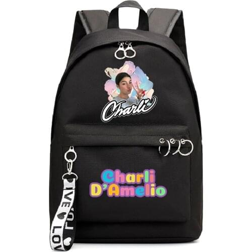 New Charli DAmelio Backpack for School Teenagers Girls Charli D'Amelio School Bags Women Knapsack Mochila Casual Travel Rucksack