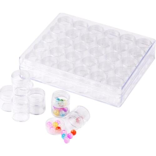 1set/3sets (30pcs Jars/set) Beads Containers Jewelry Boxes Clear Plastic Box Beads Organizers Bottle Diamond Painting Storage