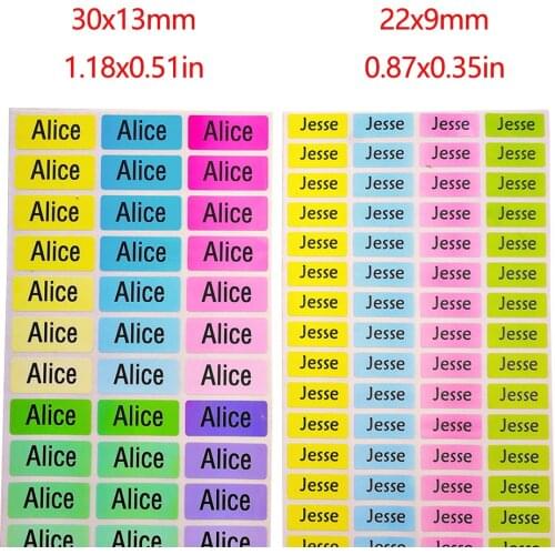 Rainbow Color Name Stickers Custom Girls Multicolor Waterproof Personal Tag Labels Children Scrapbook School Stationery Set