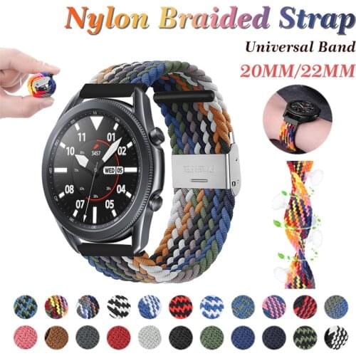 Braided Solo Loop Band for Samsung Galaxy Watch 3 45mm 41mm Elastic Woven Replacement Sport Strap for galaxy watch 3 45mm 41mm