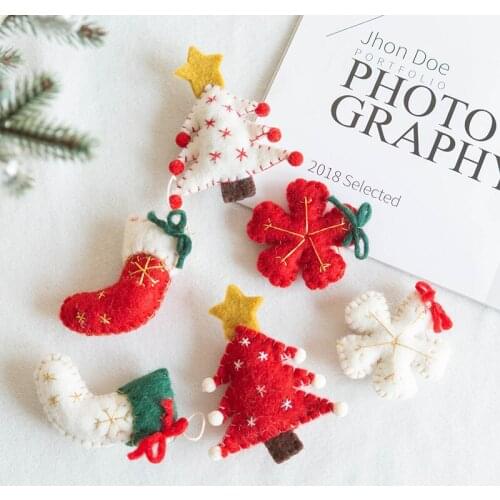 Christmas wool felt small pendant diy accessories Christmas tree garland snowflake socks decoration pendant accessories
