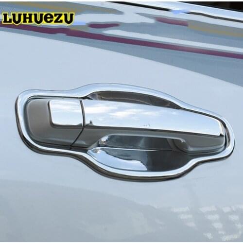 Silver Stainless Steel Door Handle Cover Door Bowel Protection trim For Toyota Land Cruiser 200 LC200 2016 2017 2018 Accessories