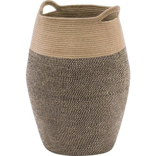 99L Large Capacity Laundry Basket Cotton Rope Woven Storage Baskets Home Organizer Big Belly Toys Dirty Clothes Hamper Foldable