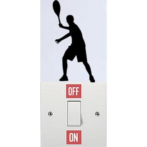 Tennis Player Vinyl Light Switch Decal Home Decor Wall Sticker Accessories 6SS0531