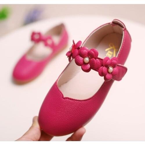 1-12 year Leather Girls Shoes Flowers Party Shoes For Baby Princess Shoes for Kids Children Flats Dress Shoe White Sandal