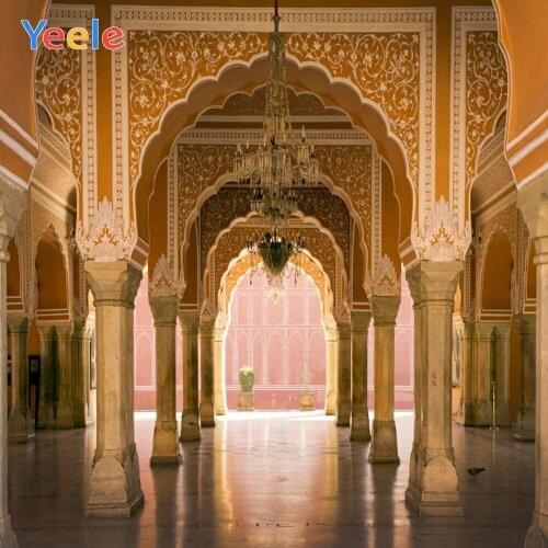 Royal Palace Pillar Chandelier Vintage Castle Building Wedding Photocall Backdrop Vinyl Background Photography For Photo Studio