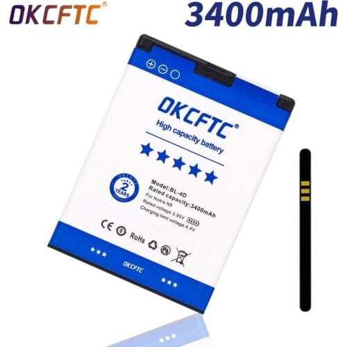 High Quality 3400mAh BL 4D BL-4D Battery For Nokia N97mini N8 N8-00 E5 E5-00 E7 E7-00 T7 T7-00 702T N5 808 Battery BL4D