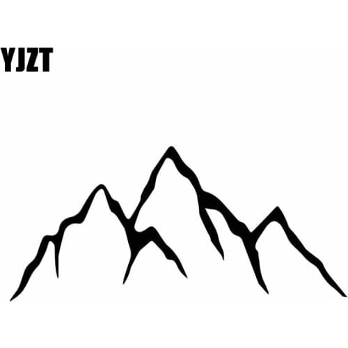 YJZT 15.6CM*7.1CM Interesting Mountain Shadow Window Vinyl Decal Car Sticker Black/Silver C27-0094