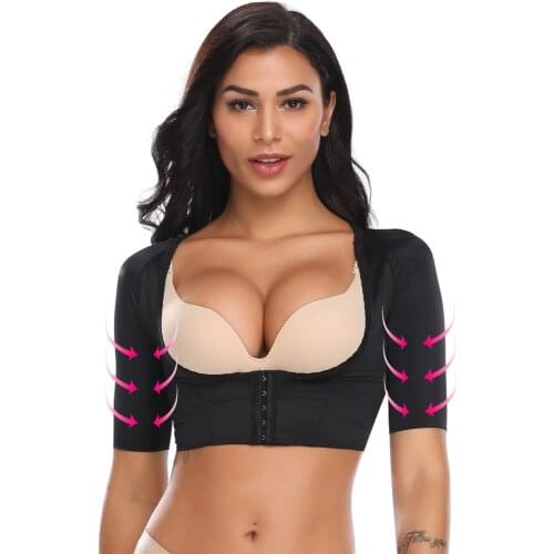 Womens Shapewear Tops Wear Your Own Bra Short Sleeve Crop Top Arm Posture Corrector Crop Top Arm Shapers Short Sleeve Humpback