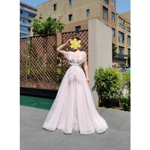 Pink Gowns Fashion Ladies Evening Dresses A-Line Sleeveless Luxury Host Dress Prom Partydress1651 Handmade Formal Dress