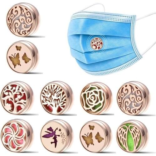 1PC Stainless Steel Jewelry for Women Men Cufflink Brooch Essential Oil Diffuser Clip for Face Aromatherapy Locket Magnetic Buck