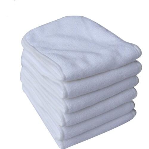 Ohbabyka 10PCS/Lot Reusable Diaper Inserts 3 Layers Microfiber Liners Washable Baby Cloth Diaper Cover Pocket Nappies Inserts