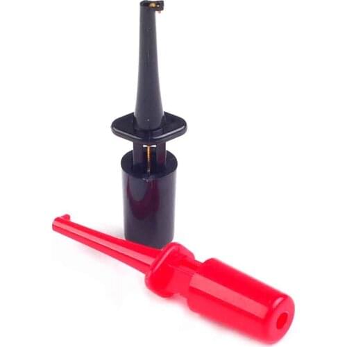 100PCS 1.7'' Test Hook Probe Spring Clip for PCB SMD IC Red+Black each 50pcs