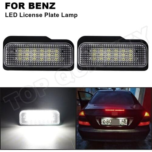 2Pcs For Mercedes W211 4D W203 5D W219 R171 2D Tesla Model S 2012 -2016 Car LED License Plate Light For Benz Number Plate Lamp
