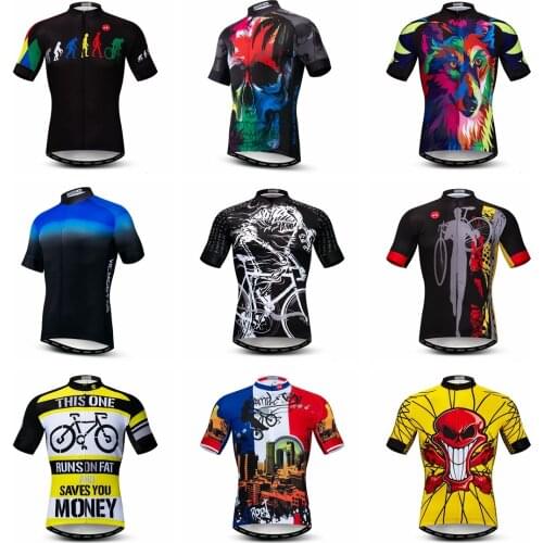 2021 Cycling Jersey Men Mountain Bike MTB Bicycle Shirt Short sleeve Road Tops Ropa Ciclismo Racing Clothing Summer Black Skull