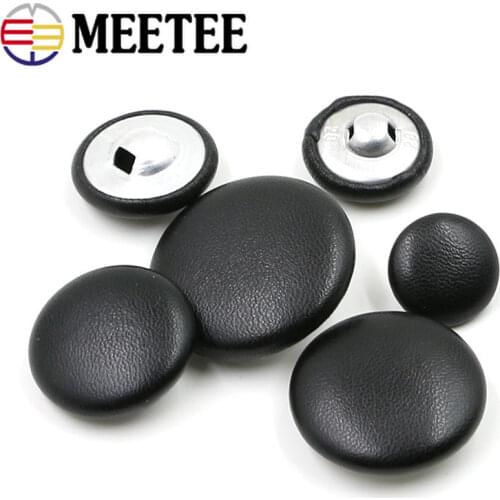Meetee 30pcs 11-32mm Leather Bag Buttons DIY Sewing Clothing Accessories High-grade Windbreaker Coat Sofa Soft Button BD227