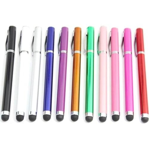 500pcs/lot Mini Metal Universal Touch Screen Stylus Roller Ballpoint Pen 2 In 1 for IPhone Samsung Galaxy Tablet PC Smartphones