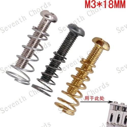 6 Pcs Electric Guitar Tremolo Bridge String Saddles Mount Adjust Conical Spring and Screws - - Silver - Black - Gold for choose