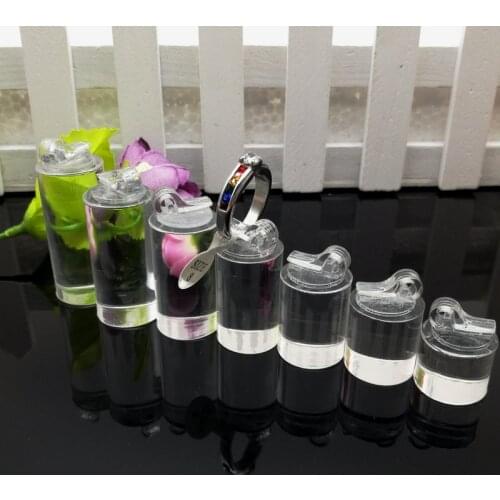 1Set (7pcs/set) Clear Plastic Finger Ring Display Stand Holder 2.5-5.5"