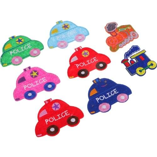 8Pcs Cute Mini Cars Jeans Embroidered Patches Bag Hat Clothes Jeans Applique