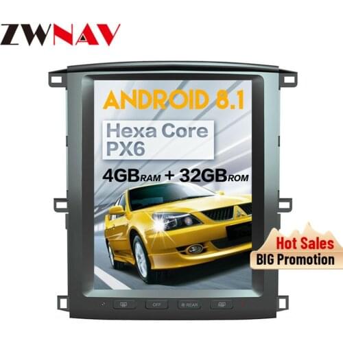 Vertical tesla style Android 7.1 Car multimedia player For TOYOTA LAND CRUISER LC100 2002-2007 radio type recorder stereo screen