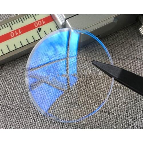 Free Shipping 1pc 1.5mm Dome and Round Mineral Glass with Blue Light Size 36~38.5mm for Watch Repair