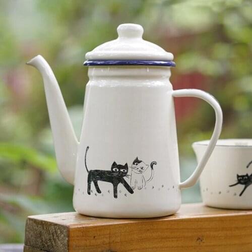 Living Room Large Kitchen Enamel Jug Home Thickening Enamel Heat Cold Water Bottle Milk Pot Coffee Pot