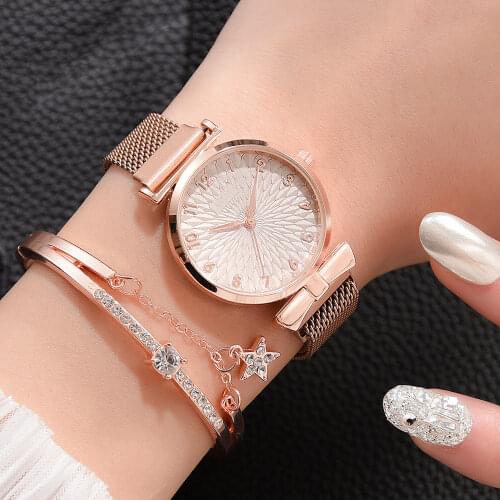 Luxury Women Bracelet Quartz Watches For Women Magnetic Watch Ladies Sports Dress Pink Dial Wrist Watch Clock Female Watch