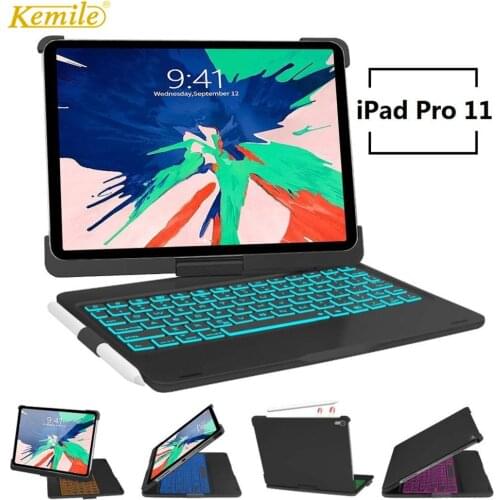 Keyboard Case for iPad Pro 11 inch 2018 A1979,Magnetic Flip Cover W Pencil Holder Smart stand Case For iPad Pro 11 inch Keyboard