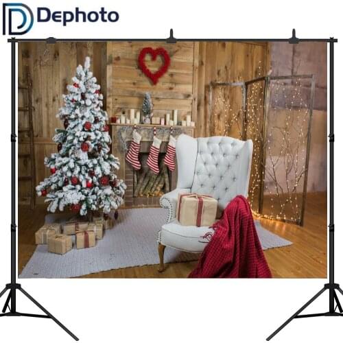 Dephoto Christmas Photography Backdrops Shiny lamp Red garland Decorations Background Newborn Photo Background Party Backdrop