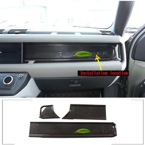 For 20-21 Land Rover Defender 90 110 real carbon fiber central control dashboard wordmark panel auto parts