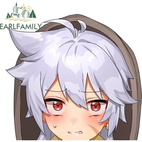 EARLFAMILY 13cm x 12cm for Genshin Impact Car Stickers Creative Decal Refrigerator Skateboard Waterproof Occlusion Scratch Decor