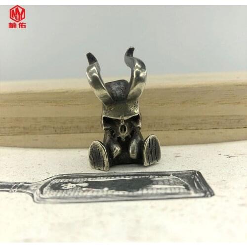 EDC Brass Knife Bead White Copper Hell Little Devil Paracord Flashlight Pendant Outdoor Tool Accessories