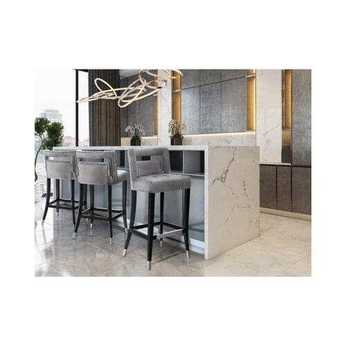 Manufacturer direct cafe high chair solid wood frame cloth art bar chair simple creative design bar chair