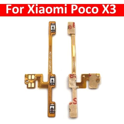 New Power On Off Volume Side Button Key Flex Cable For Xiaomi Poco X3 Replacement Parts