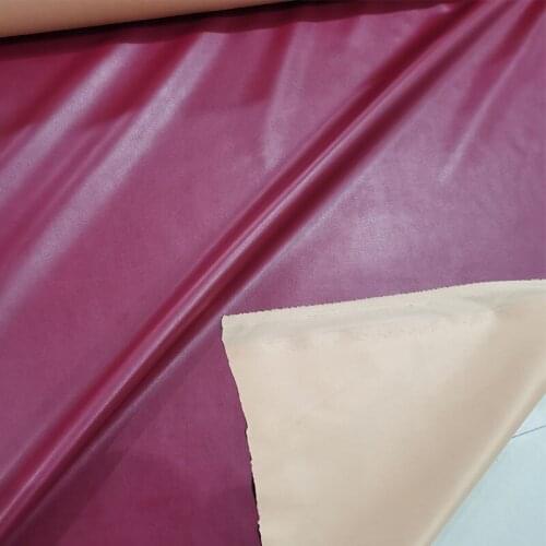 Good Dark Wine Elastic Soft Faux Leather Fabric Stretch Synthetic pU Leather Fabric Sewing Diy Women Pants Man Clothing