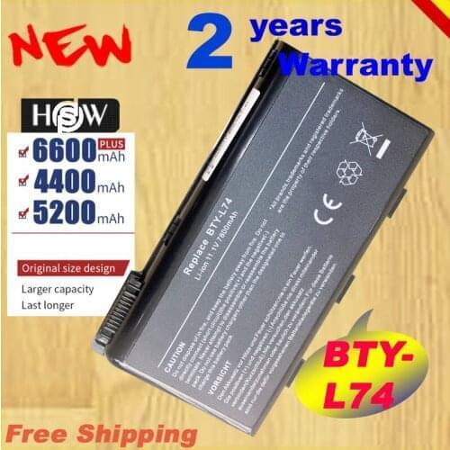 HSW Bty L74 Special Price New 9 Cells Laptop Battery BTY-L74 FOR MSI A6200 CR600 CR610 CR620 CR700 CX-600 CX610 CX fast shipping