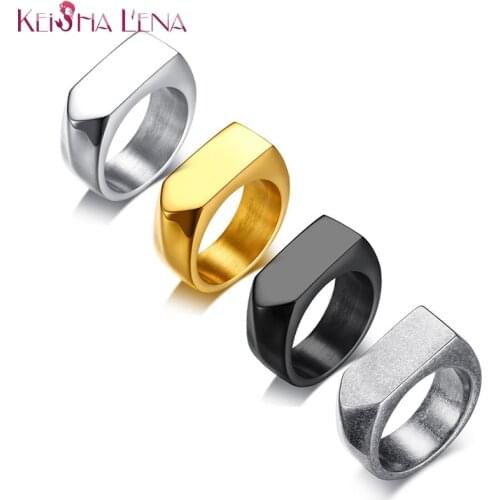 Anel Anillos 9mm Flat-top Retro Rings for Men Punk Stainless Steel Male Rings Jewelry US Size 8 to 12 кольцо мужское