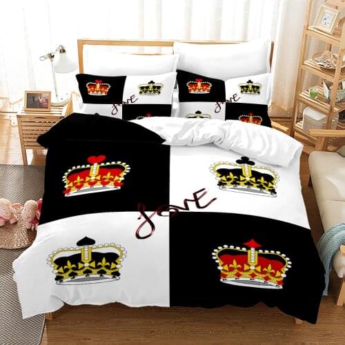 King Queen Lovers Bedding Set Single Twin Full Queen King Size Lover Oil Painting Bed Set Childrens Kid Bedroom Duvetcover 007