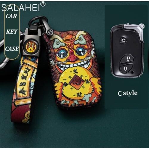 3 Button Leather Car Key Case Cover For Lexus CT200H GX400 GX460 IS250 IS300C RX270 ES240 ES350 LS460 GS300 450h 460h Accessorie
