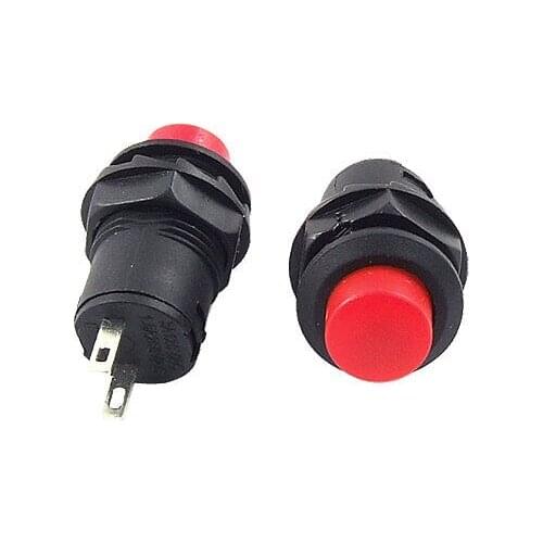 Red 2 Pin SPST OFF(ON) NO Red Momentary Round Push Button Switch Non Lock