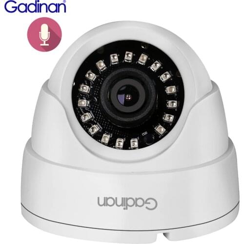Gadinan IP Dome Camera 1080P H.265 Indoor 2.8mm Wide Angle Infrared Night Vision IR Audio Surveillanc XM530AI DSP DC12V /48V PoE