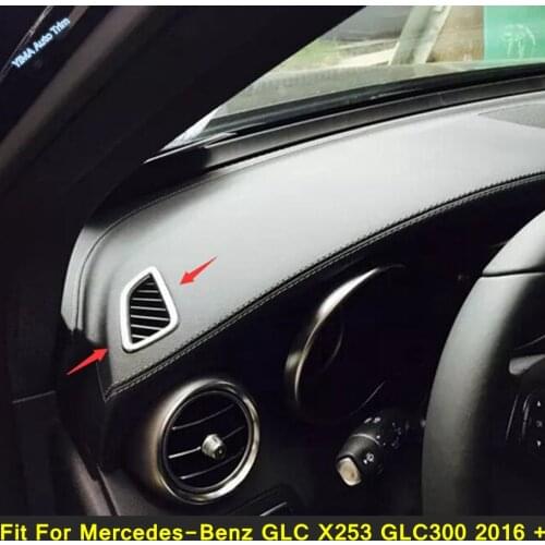 Lapetus Pearl Chrome Front Air AC Outlet Vent Frame Cover Trim For Mercedes-Benz GLC X253 GLC300 2016 - 2021 ABS Accessories