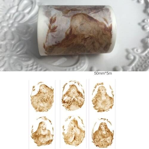 5cm 5m 1 pcs goddess design washi tape Scrapbook use as Sticker gift seal Label Masking home gift decor