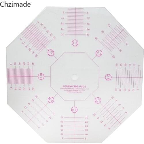 Lychee Life Equilateral 8-sided Multi-function Bagua Patchwork Sewing Ruler 0.5mm-3.0mm Eight Indexing Modes Crafts